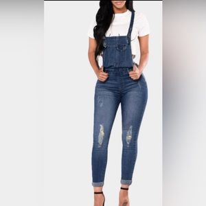 Denim overalls nwt . Size large does run small.